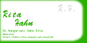 rita hahn business card